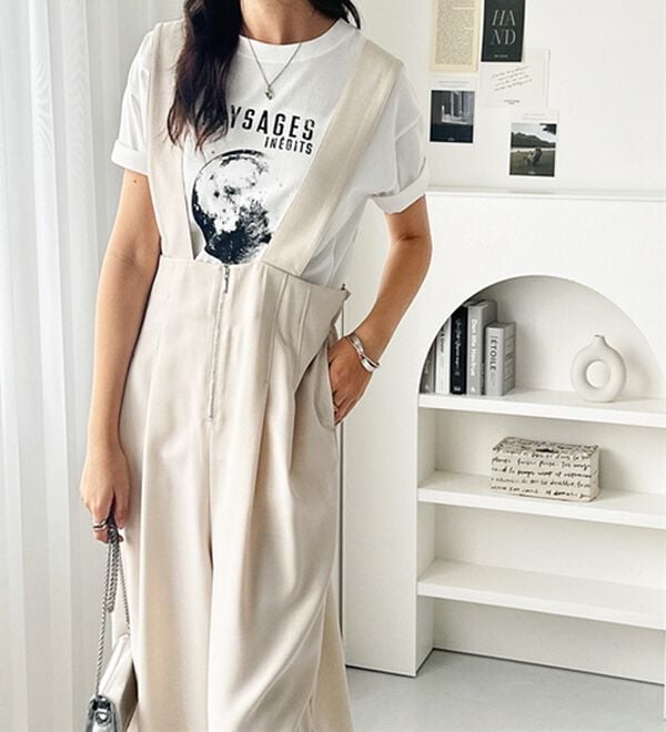 GeeRA（ジーラ）の「フロントジップハイウエストサロペット（オールインワン）」｜詳細画像