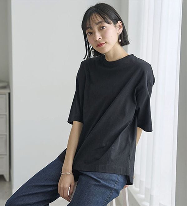 BELLUNA（ベルーナ）の「ひんやリッチコットン大人のゆったりプルオーバー（カットソー）」｜詳細画像