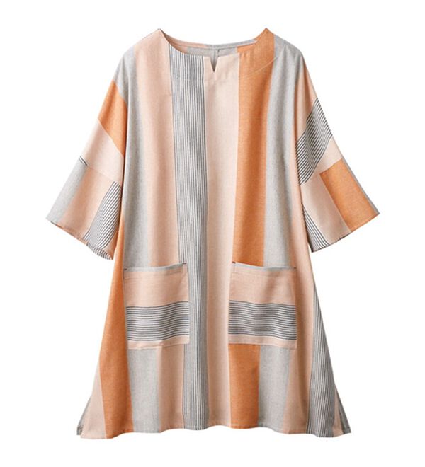 「【３色組】サラッと家事も快適！７分袖かっぽう（パジャマ・ルームウェア）」｜詳細画像