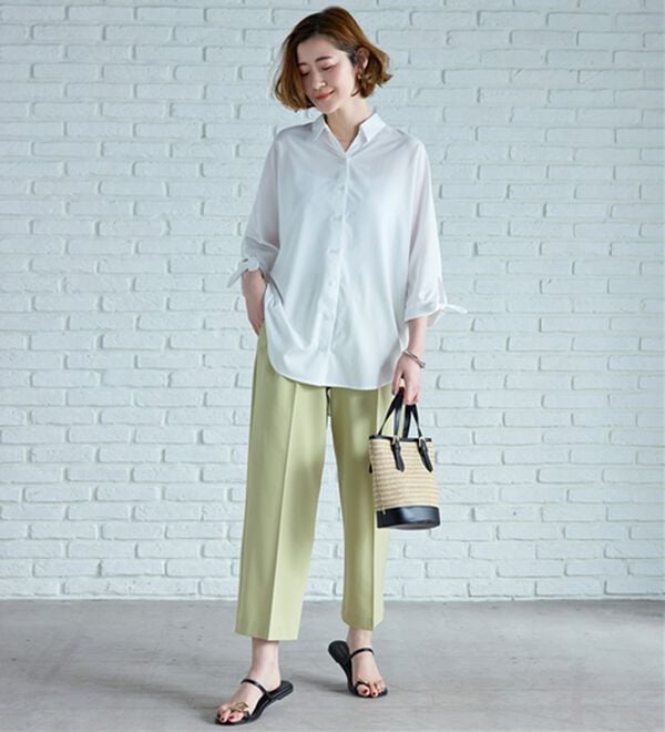 BELLUNA（ベルーナ）の「【吸水速乾】イージーケア！袖リボンシャツチュニック（チュニック）」｜詳細画像