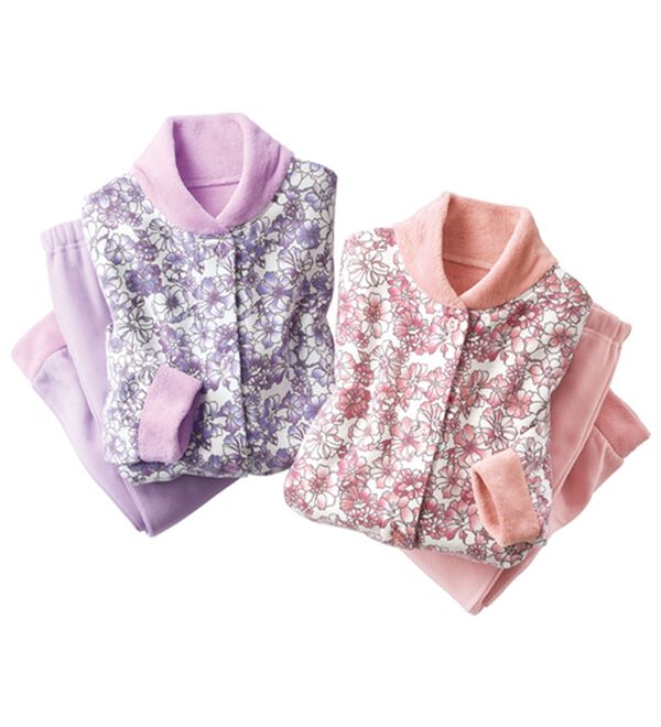 LAVIENNE（ラヴィエンヌ）の「首元がボアであたたかい裏起毛パジャマ（パジャマ・ルームウェア）」｜2着組