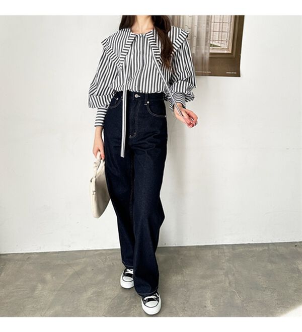 GeeRA（ジーラ）の「ケープ衿シャツブラウス（ブラウス）」｜詳細画像