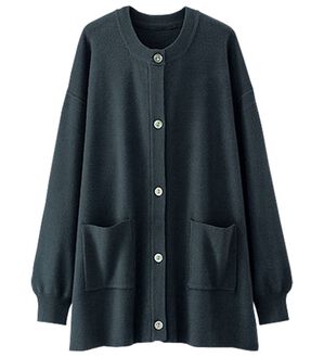 BELLUNA（ベルーナ）の「もっちり素材ノーカラーカーディガン（ニットカーディガン）」｜ブラック