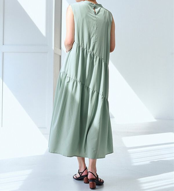 RANAN（ラナン）の「ひんやり裏地付！ななめティアードワンピ（その他ワンピース）」｜詳細画像