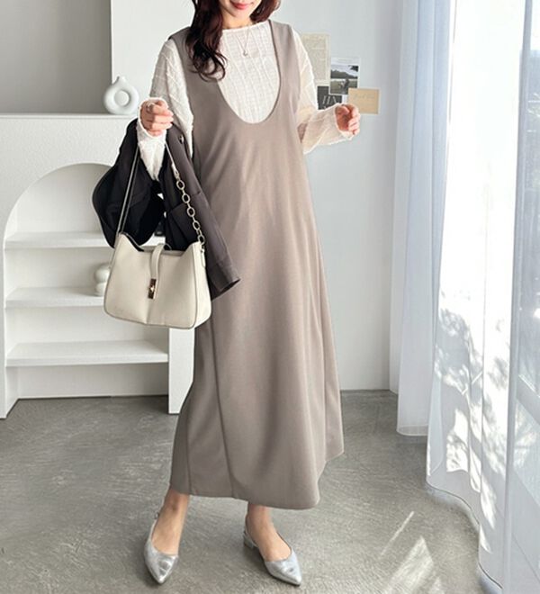 GeeRA（ジーラ）の「楽ちん！ストレッチ前後２ＷＡＹジャンパースカート（ジャンパースカート）」｜詳細画像