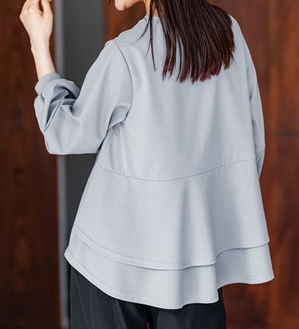 BELLUNA（ベルーナ）の「【再入荷】ボリューム袖美人顔バックフレアーＴブラウス（ブラウス）」｜詳細画像