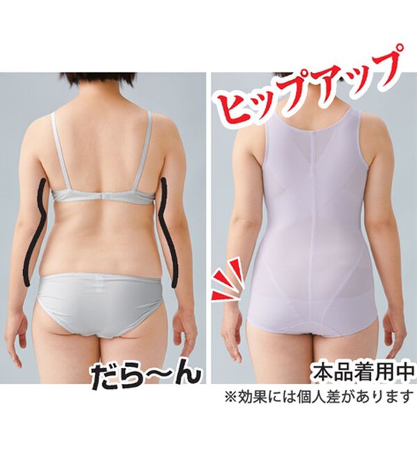 「【２色組】即効着やせメッシュボディスーツ（ボディスーツ・シェイパー）」｜詳細画像