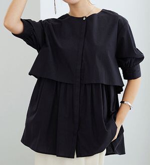 GeeRA（ジーラ）の「【華奢見え】羽織にもなる！ペプラムシャツチュニック（チュニック）」｜詳細画像