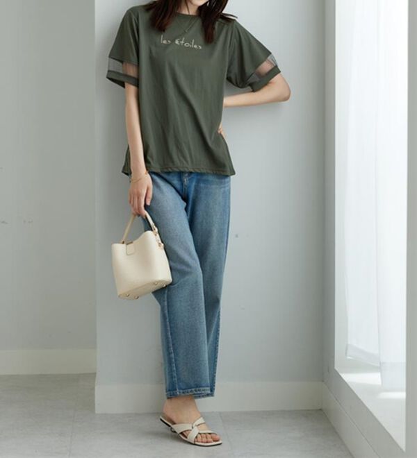 BELLUNA（ベルーナ）の「【接触冷感】ヒンヤリ冷感！箔プリントロゴプルオーバー（カットソー）」｜詳細画像