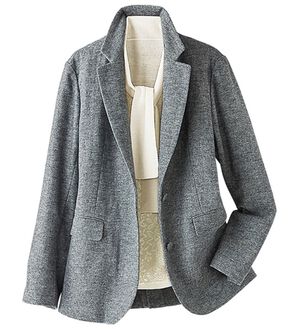 BELLUNA（ベルーナ）の「ウール混圧縮ニットテーラードジャケット（テーラードジャケット）」｜杢グレー