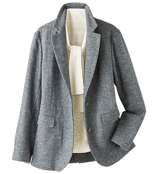 BELLUNA（ベルーナ）の「ウール混圧縮ニットテーラードジャケット（テーラードジャケット）」｜杢グレー