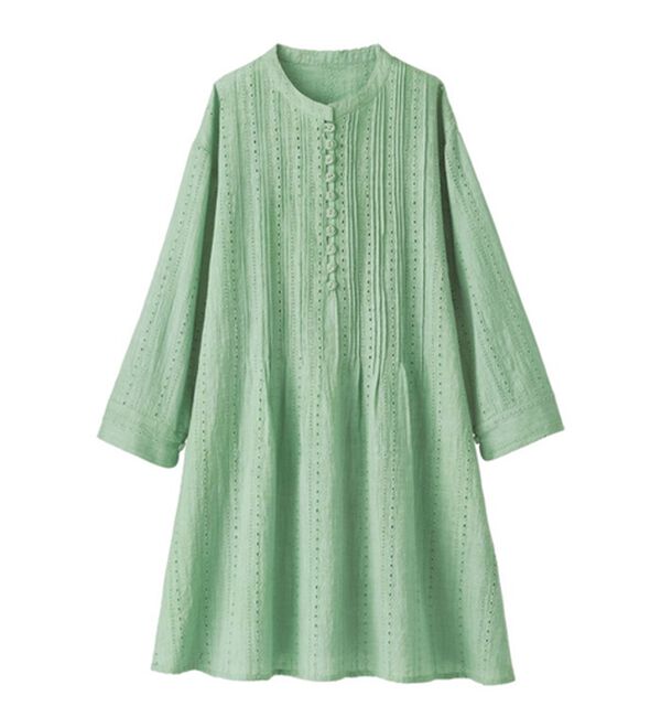 BELLUNA（ベルーナ）の「綿１００％スラブピンタック刺しゅうチュニック（チュニック）」｜詳細画像