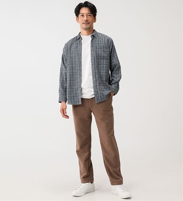 「シンプル＆プラス　フランネルチェックシャツ（メンズシャツ）」｜詳細画像
