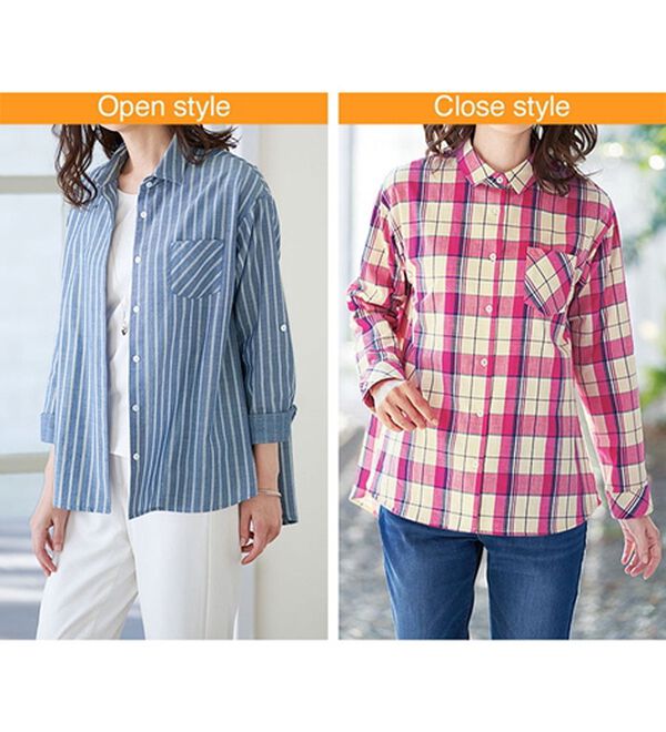 BELLUNA（ベルーナ）の「コットン・テンセル（ＴＭ）繊維　裏サラＵＶカットシャツ（シャツ）」｜詳細画像