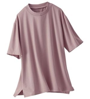 BELLUNA（ベルーナ）の「【選べる袖丈】＜エアリーアイスコットン＞オーバーサイズＴシャツ（カットソー）」｜ローズグレー