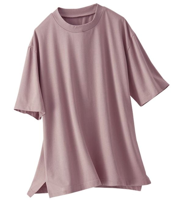 BELLUNA（ベルーナ）の「【選べる袖丈】＜エアリーアイスコットン＞オーバーサイズＴシャツ（カットソー）」｜ローズグレー