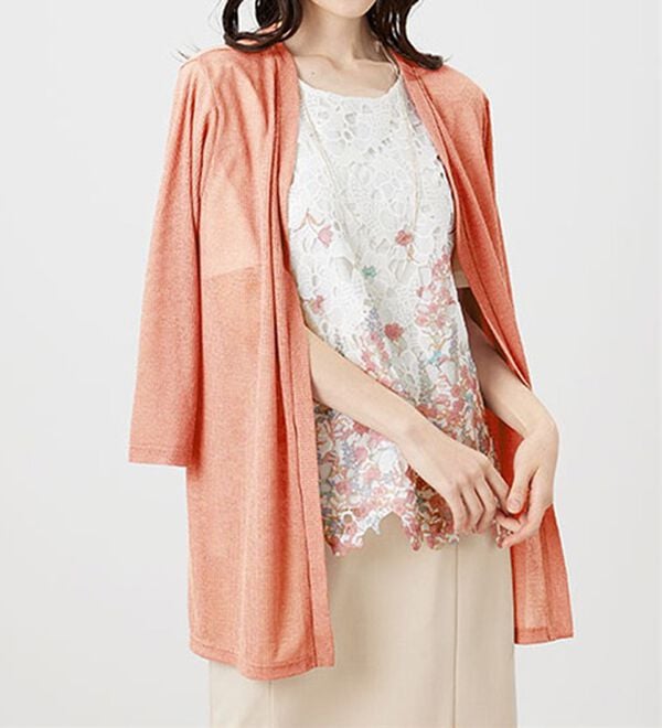 BELLUNA（ベルーナ）の「花柄プリントレースカーディガンアンサンブル（アンサンブル）」｜詳細画像
