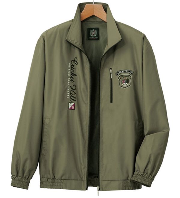 「ブランドデザイン裏メッシュブルゾン（メンズブルゾン）」｜カーキ