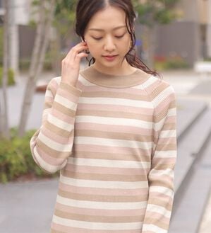 「【ＬＬ～４Ｌ】トライボーダー ラグランニットプルオーバー（ニット・セーター）」｜詳細画像