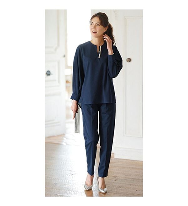 BELLUNA（ベルーナ）の「快適ストレッチ！パール調デザインセットアップ（セットアップ）」｜詳細画像