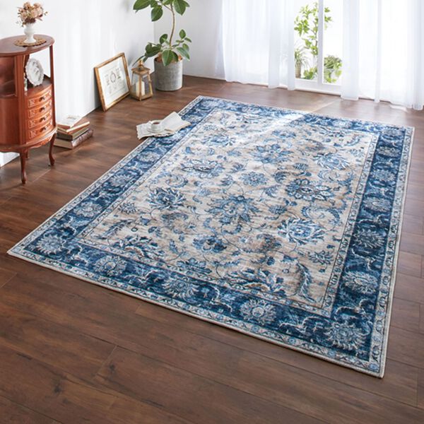 「超なめらかタッチの転写ラグ（カーペット）」｜ハーマルネイビー