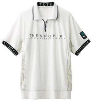 「＜ザ　ショップ　ティーケー＞やわらかパイルハーフジップ（メンズポロシャツ）」｜ホワイト