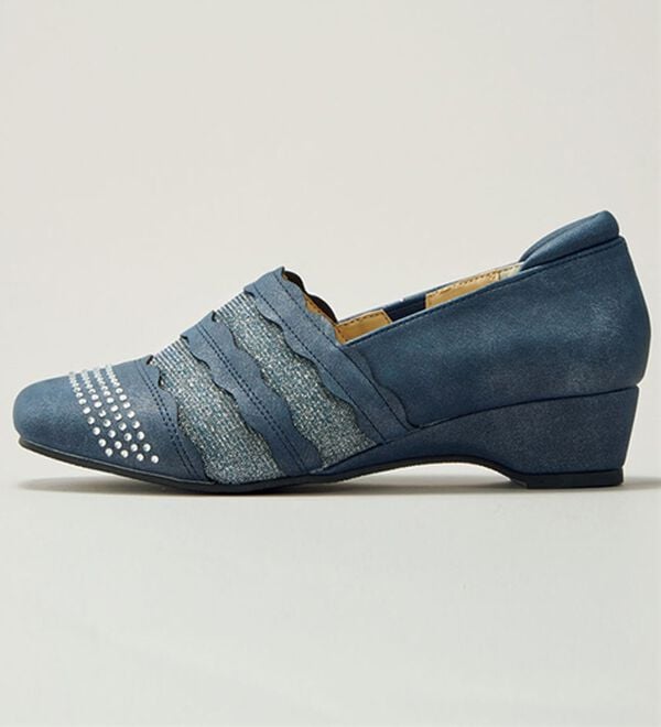 BELLUNA（ベルーナ）の「４Ｅラメ使いウェッジパンプス（パンプス）」｜詳細画像