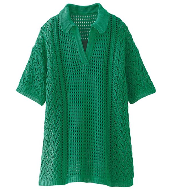 BELLUNA（ベルーナ）の「上品な透け感衿付サマーニット（ニット・セーター）」｜詳細画像