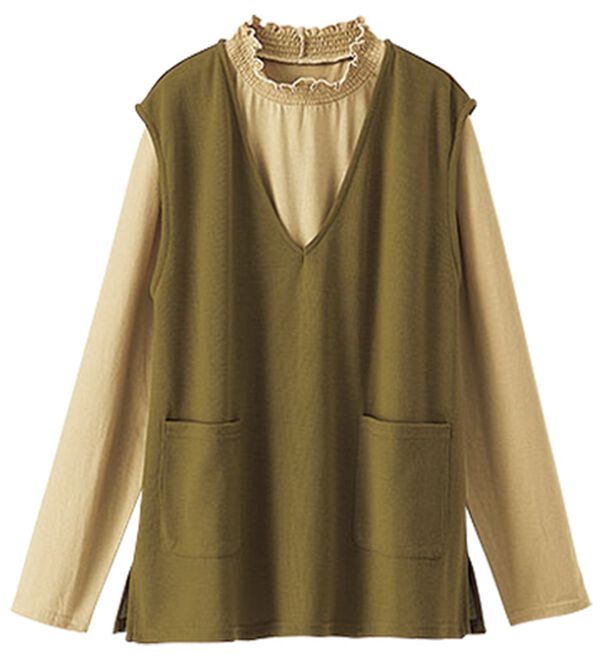 BELLUNA（ベルーナ）の「シャーリング衿ベストアンサンブル（アンサンブル）」｜詳細画像