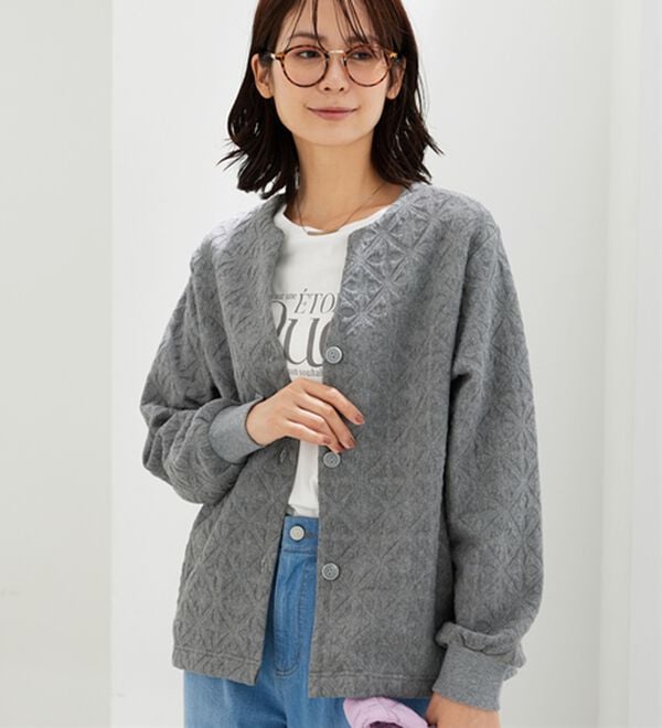 BELLUNA（ベルーナ）の「幾何柄ジャカード素材カーディガン（その他カーディガン）」｜詳細画像