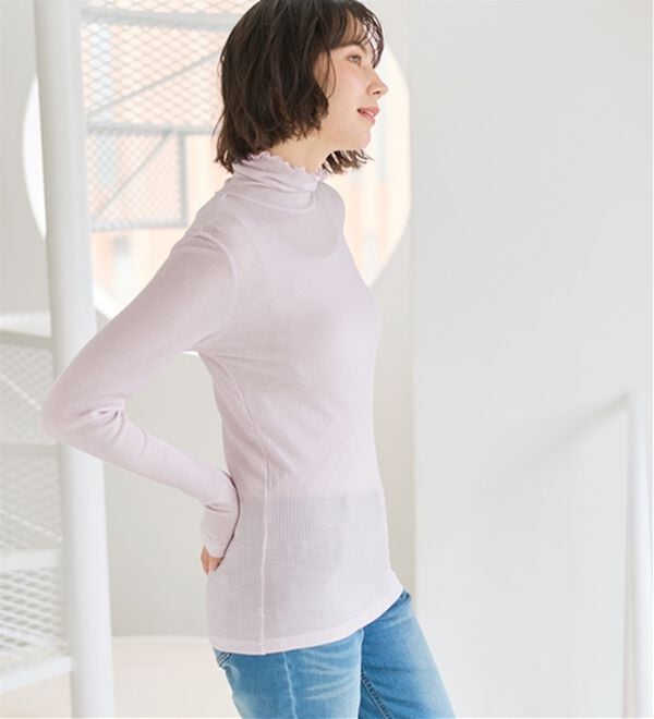 LAVIENNE（ラヴィエンヌ）の「敬老の日に！【肌にまとう化粧品】着て潤うシアー素材リブインナー＜ＭＡＴＯＬＩＡ＞（肌着・インナーウェア）」｜詳細画像