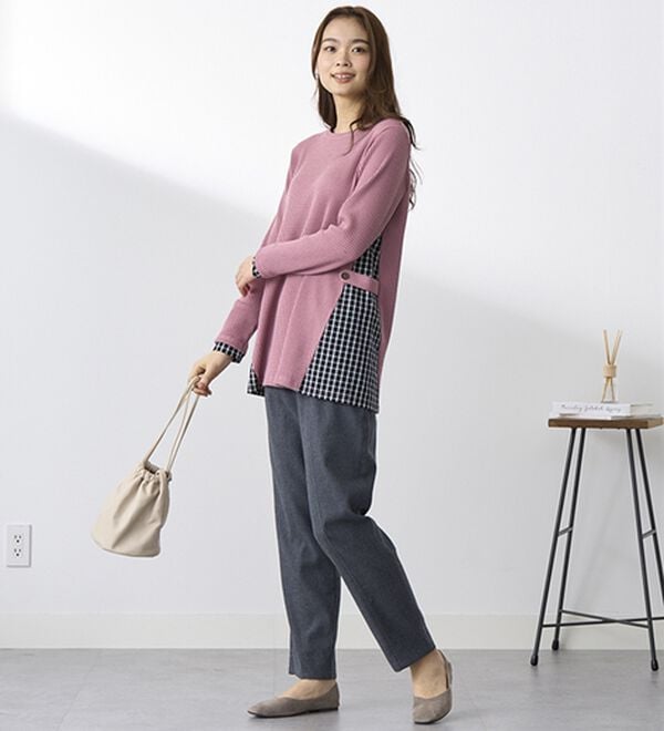 BELLUNA（ベルーナ）の「綿１００％やわらかゆるパンツ（フルレングスパンツ）」｜詳細画像