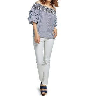 GeeRA（ジーラ）の「嬉しい機能付！股上深めのゆるフィットレギンスパンツ（フルレングスパンツ）」｜ホワイト