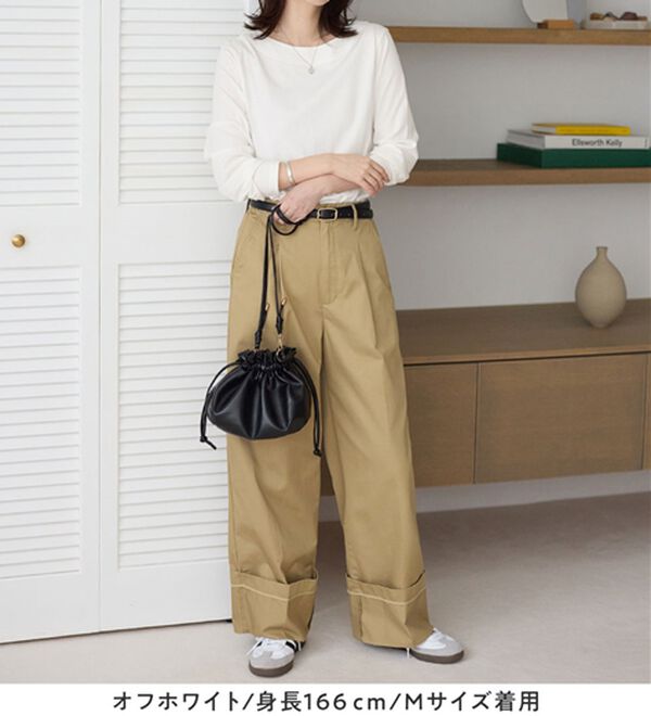 Viola e Viola（ヴィオラ エ ヴィオラ）の「柔らか綿１００％大人キレイTシャツ（カットソー）」｜詳細画像