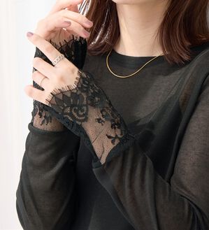 Viola e Viola（ヴィオラ エ ヴィオラ）の「スラブシアーテレコ袖レーストップス（カットソー）」｜詳細画像