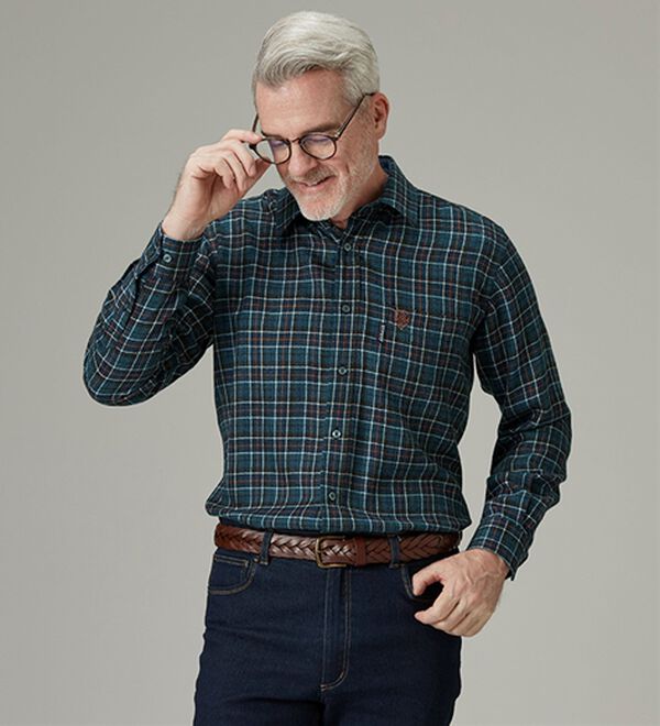 「＜ダンロップ・リファインド＞ぬくもりのウール入りシャツ（メンズシャツ）」｜詳細画像