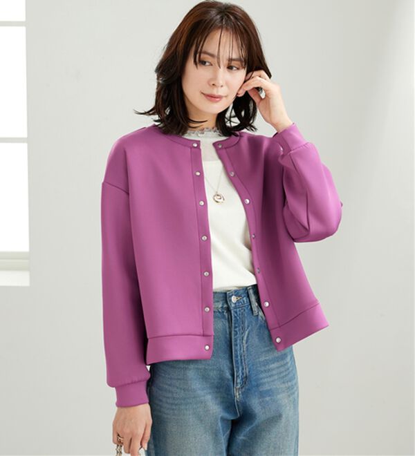 BELLUNA（ベルーナ）の「きれい見えスナップボタンカーディガン（ニットカーディガン）」｜詳細画像