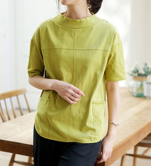 BELLUNA（ベルーナ）の「抗菌防臭綿１００％切替デザインプルオーバー（カットソー）」｜詳細画像