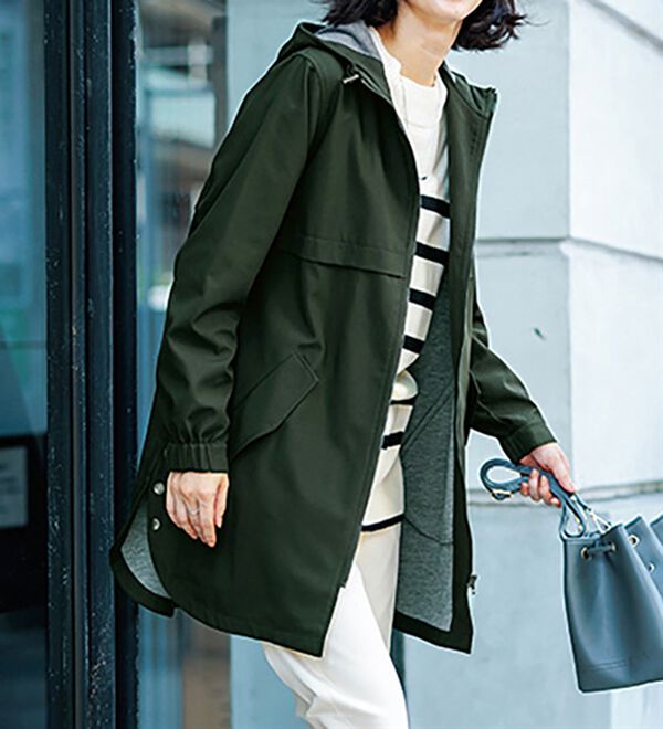 はっ水加工ボンディング素材ロング丈パーカー - ベルーナ【公式】 