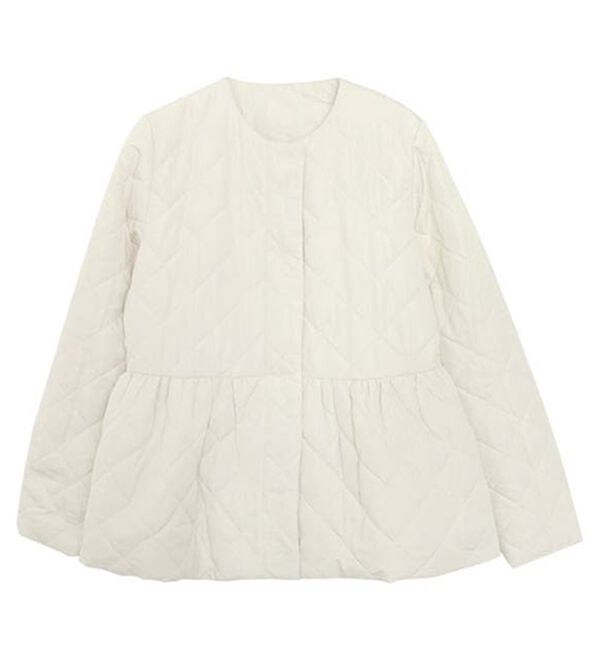 Pierrot（ピエロ）の「ノーカラーフレアキルティングブルゾン（ブルゾン）」｜詳細画像