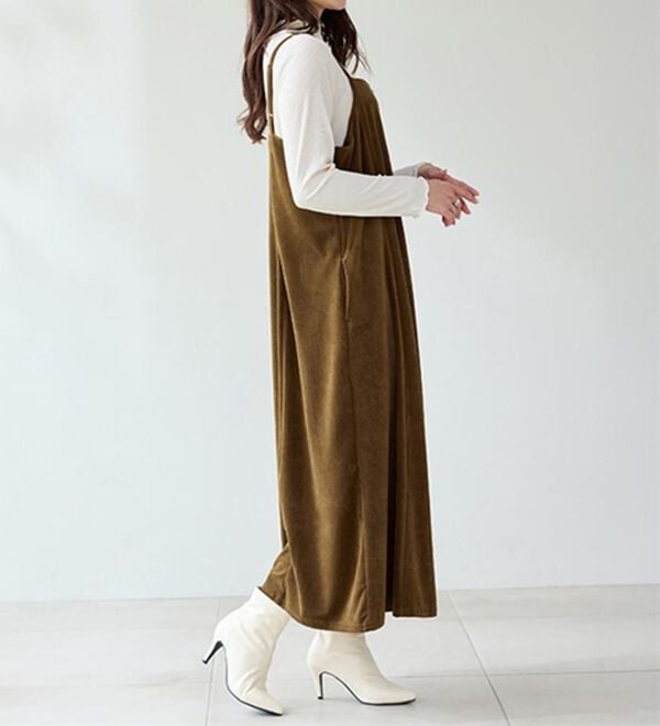 RANAN（ラナン）の「畦ニットカーデ&times;ベロアキャミワンピ（ロングワンピース）」｜詳細画像