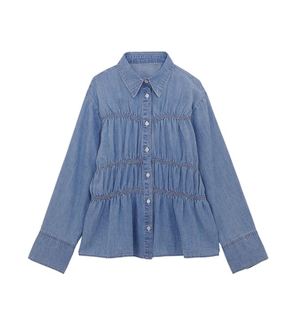RANAN（ラナン）の「ライトデニムシャーリングデザインシャツブルー（シャツ）」｜詳細画像