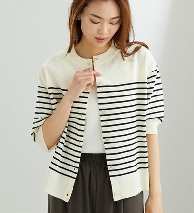 BELLUNA（ベルーナ）の「【快適Ｌａｂ．】洗える！軽い！５分袖ニットカーディガン（ニットカーディガン）」