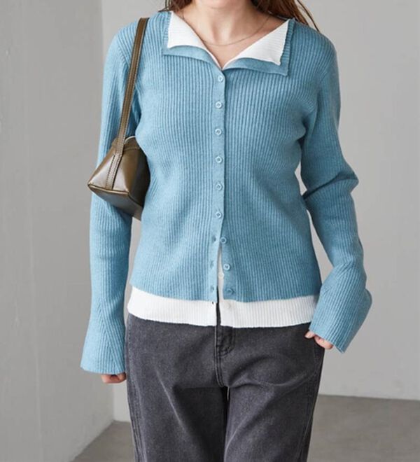 RANAN（ラナン）の「レイヤード配色ニットカーディガン（ニットカーディガン）」｜詳細画像