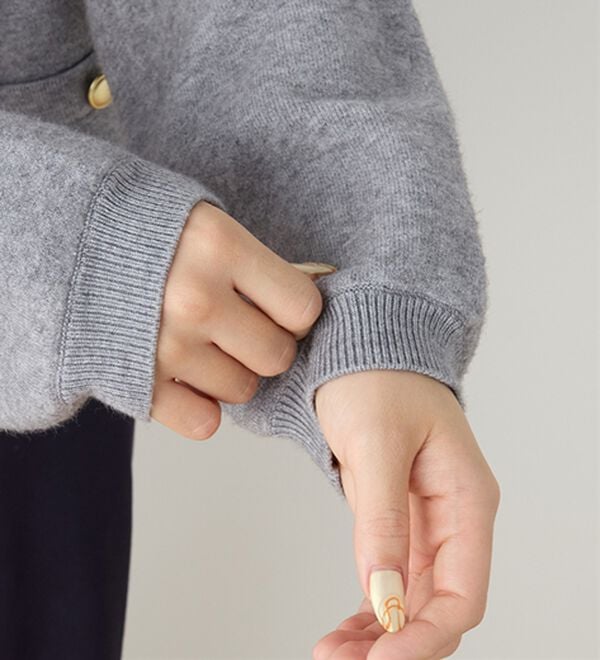 RANAN（ラナン）の「【4つの機能付き】洗える！ゴールド調ボタンニットカーディガン（ニットカーディガン）」｜詳細画像