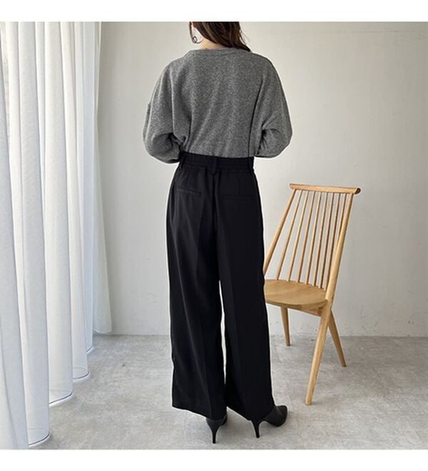 GeeRA（ジーラ）の「ハイウエストジップワイドパンツ（フルレングスパンツ）」｜詳細画像