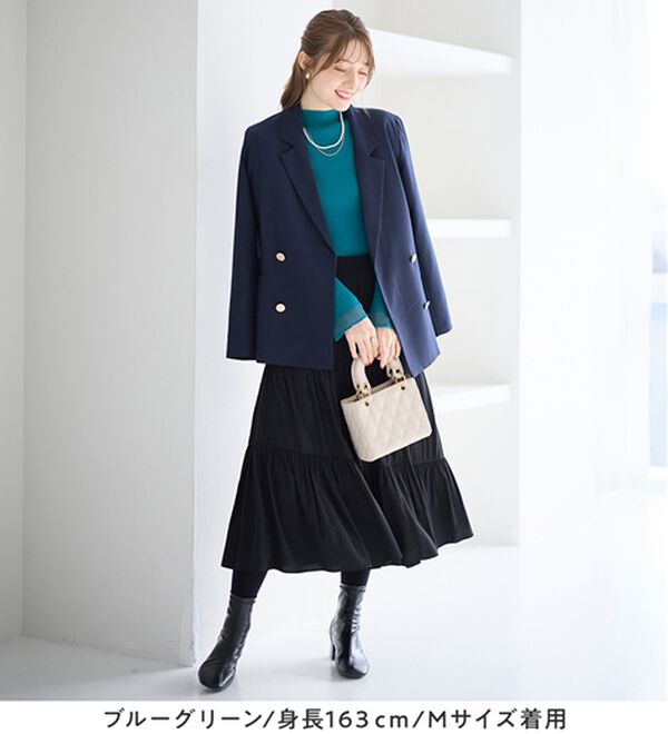 alotta（アロッタ）の「パチパチしにくい！洗える袖シアー切替ニットプルオーバー（ニット・セーター）」｜詳細画像