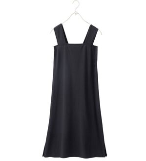 YU'NOW（ユナウ）の「【抗菌防臭】【吸水速乾】ブラ紐隠しのインナーワンピース（スリップ・ペチコート）」｜ブラック