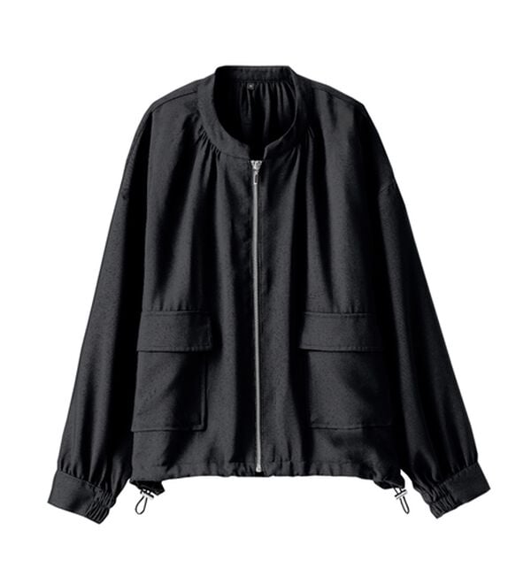 BELLUNA（ベルーナ）の「とろみ素材ポケットデザインブルゾン（ブルゾン）」｜詳細画像