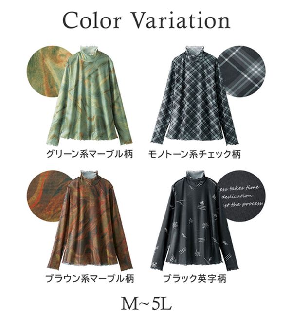 BELLUNA（ベルーナ）の「シアー素材ハイネックインナープルオーバー（カットソー）」｜詳細画像